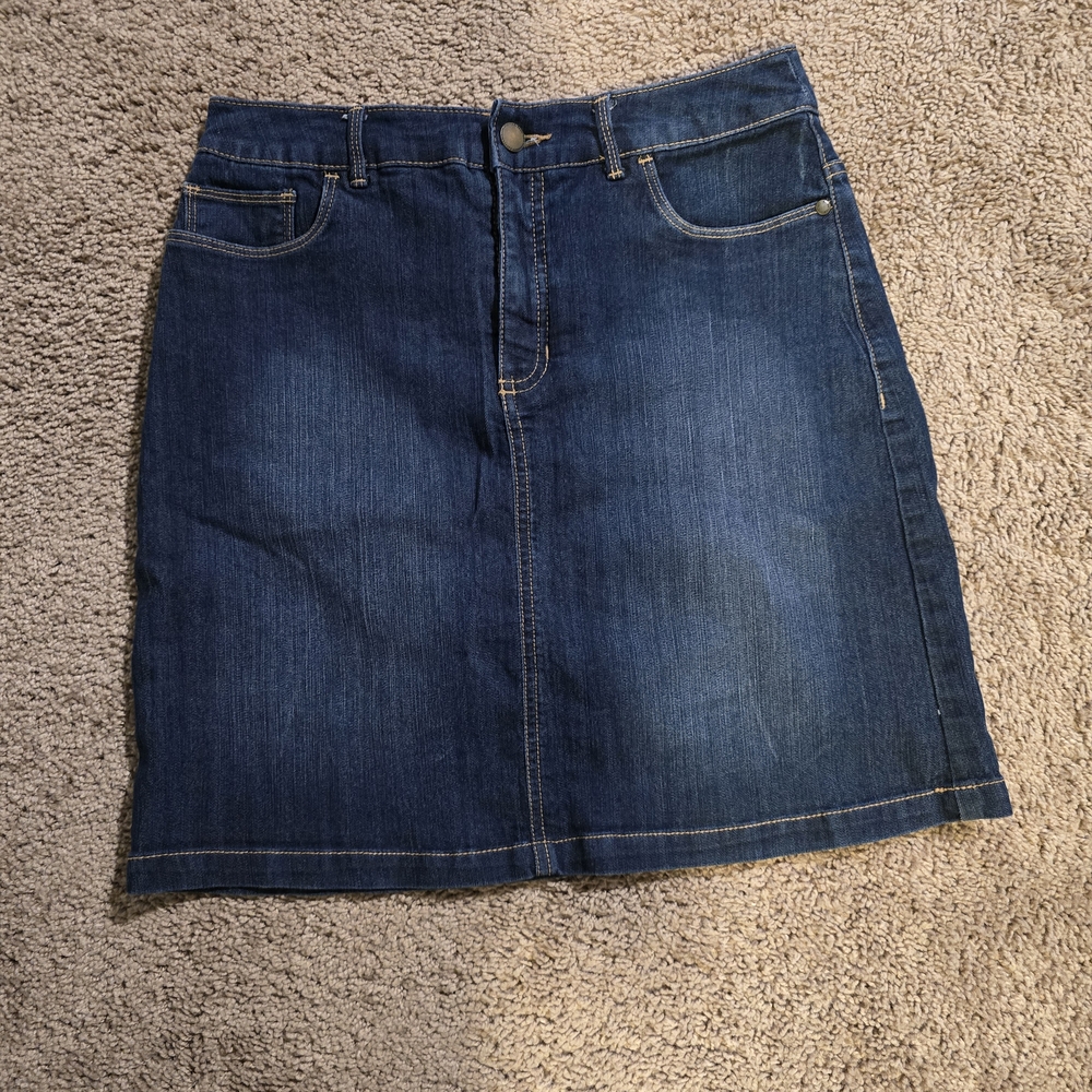 Croft & Barrow Dark Blue Denim Pencil Skirt